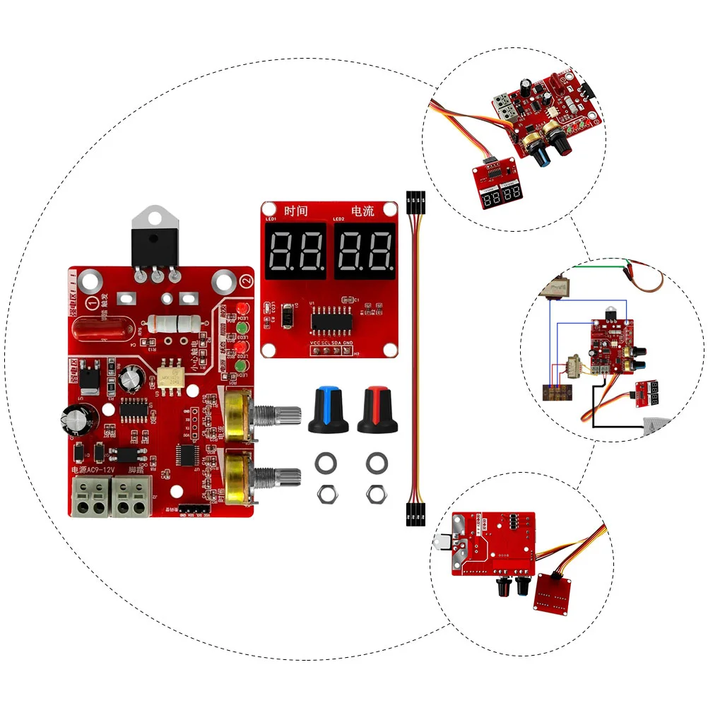 Controller DIY Welding Equipment Spot Welder Panel Single Chip Microcomputer Machine Board Pcb Adjustable 4