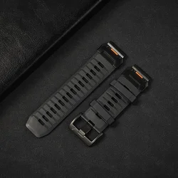 Quick Fit Fluororubber Watch Strap - Durable & Versatile Replacement Band (22/26mm) - 22mm Fenix 8 47MM (Black)