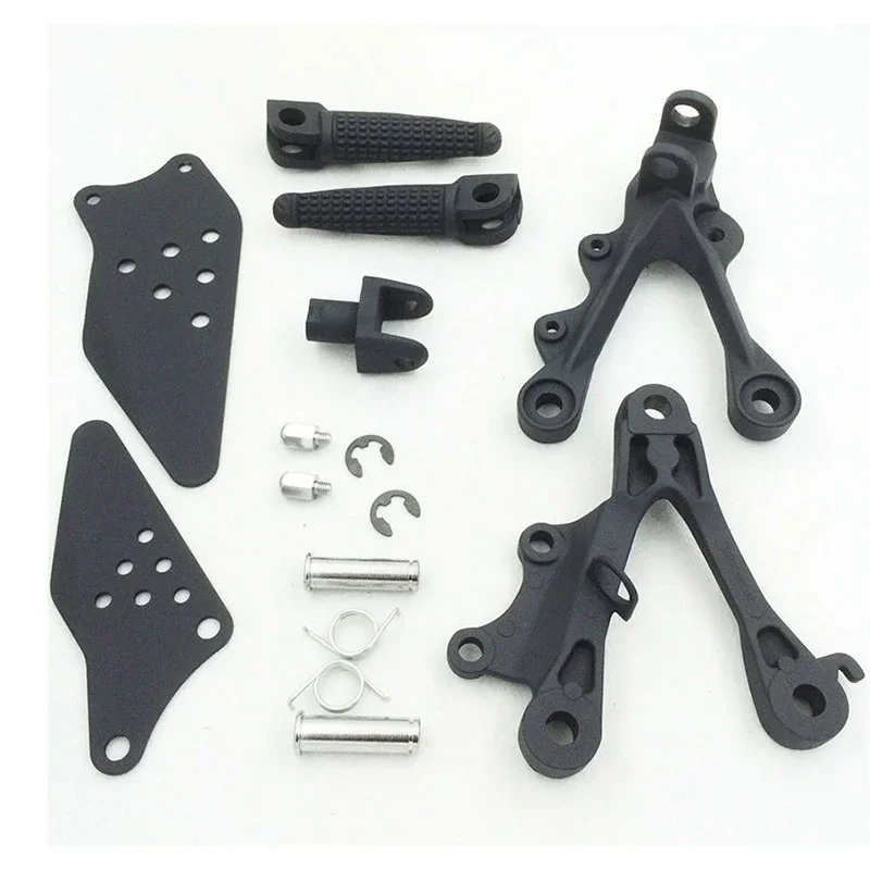 

Set Motorcycle Front Rider Foot Pegs Footrests Pedals for Kawasaki ZX-6R 2009 2010 2011 2014 Black Bracket Aluminum Accessories