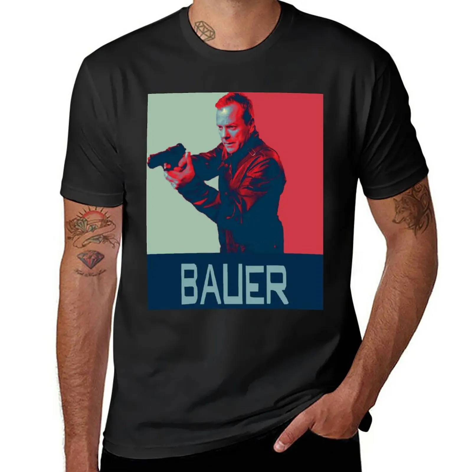 

Bauer Hope T-Shirt boys whites Short sleeve tee heavyweights Men's cotton t-shirt