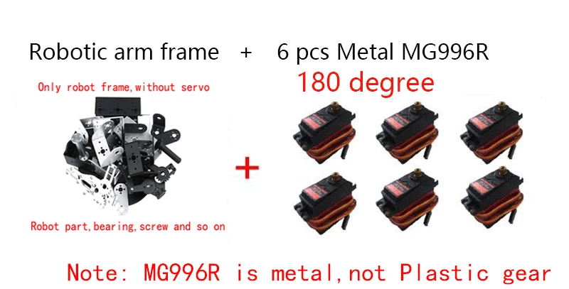 With 6 pcs MG996R