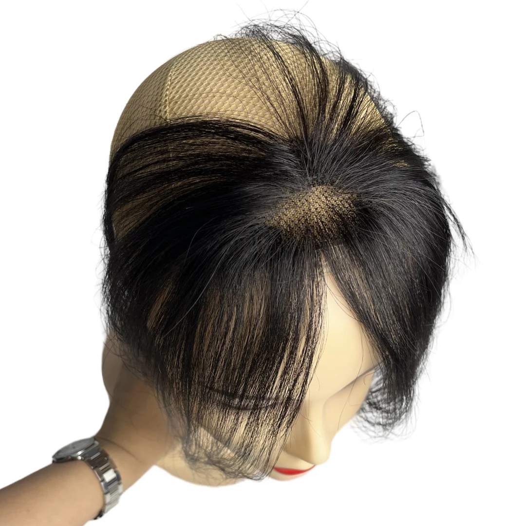Natural Human Hair Clip In Bangs Topper 7
