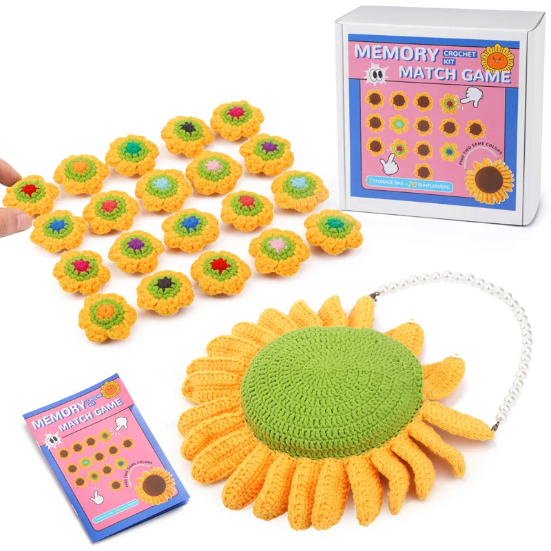 MIUSIE Crochet Kit for Beginners,Memory Matching Game,Crochet Start Kit with Step-by-Step Video Tutorials,Crochet Accessories