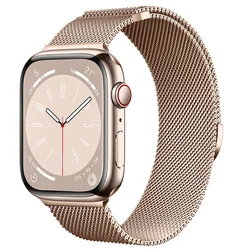 Magnetic Milanese Loop Strap - Premium Metal Watch Band Replacement - Ultra 3 2 1 49mm (Retro gold)