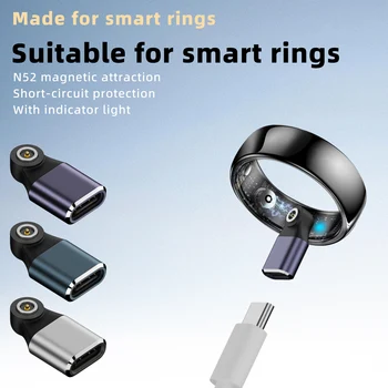 Adattatore di ricarica da USB-C a Smart Ring con connettore rotondo e funzione magnetica, compatibile con adattatori di ricarica Smart Ring