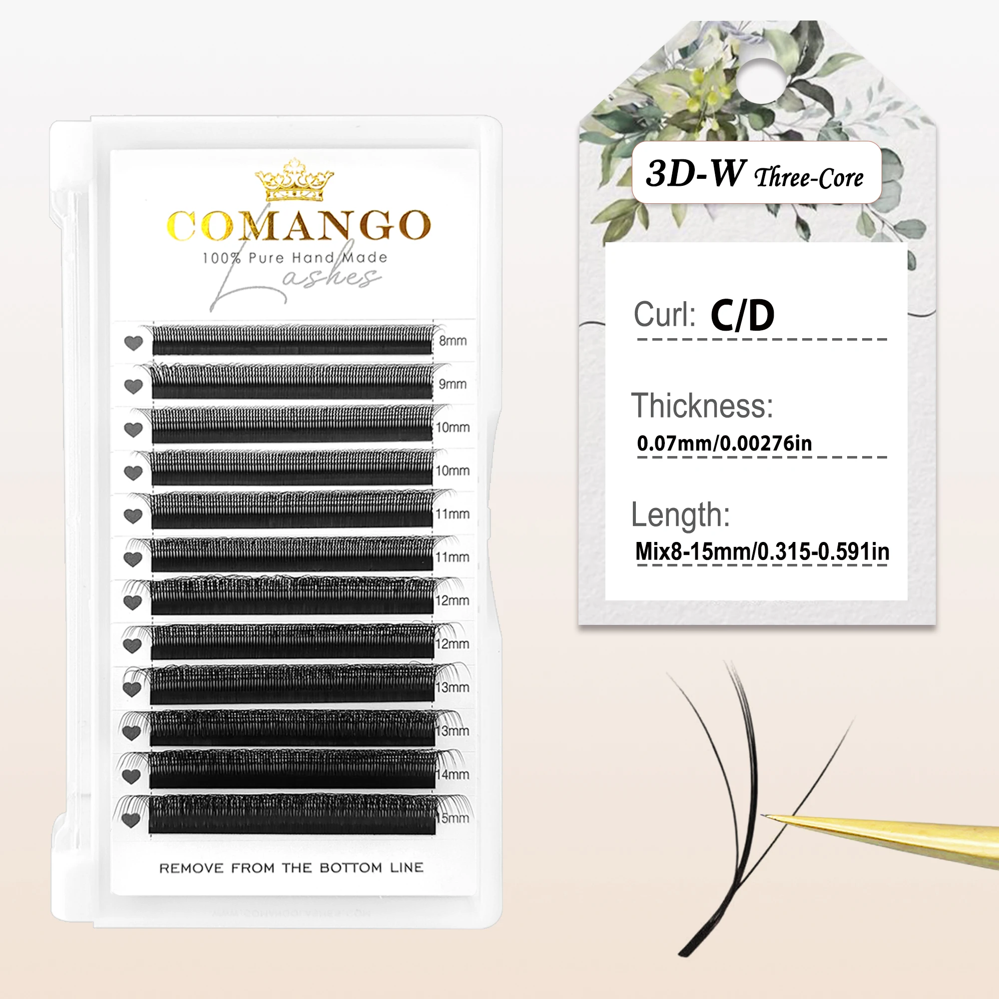 تمديد رموش عين برسيم ثلاثية الأبعاد على شكل حرف W...