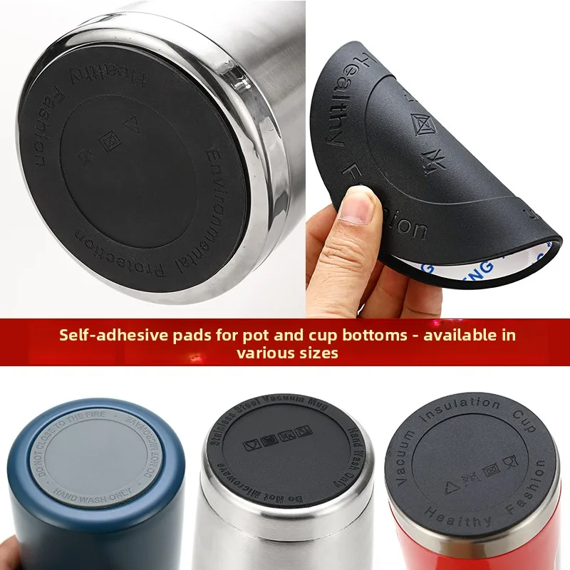 Self-Adhesive Silicone Cup Bot Pads Heat Preservation Cup Anti-Slip Base Ring round ape Cup Holder Cup Mat Water Bottle