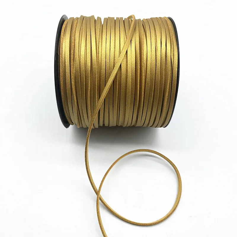 5yards 3mm Flat Faux Suede Braided Cord Belt Leather Korean Velvet Leather Handmade Beading Bracelet Jewelry Making Rope leather cord faux suede cord