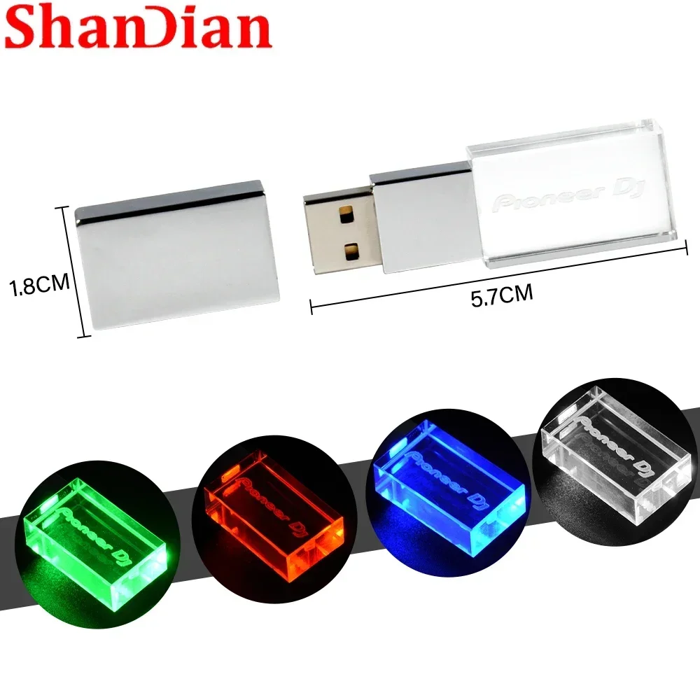 Nova Marca Usb Flash Drive de Alta Velocidade Escrita Leitura Memory Stick Colorido Levou Luz Pioneira dj Premium Pendrive 32gb 64gb 128gb - Imagem 6