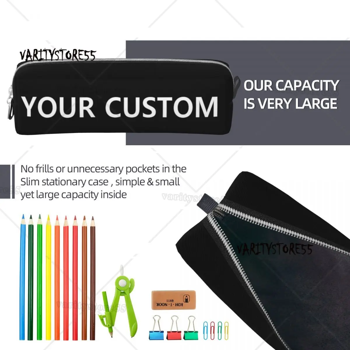 Personalizzato fai da te la tua immagine astuccio aggiungi Design torna a scuola astucci con cerniera borsa per matite moda bambino organizzatore di cancelleria - immagine 6