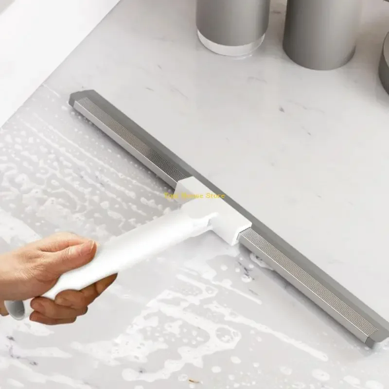 실리콘 바닥 스퀴지 스크레이퍼 욕실 청소 도구 인체 공학적 미끄럼 방지 그립 핸들로 효율적인 물 제거