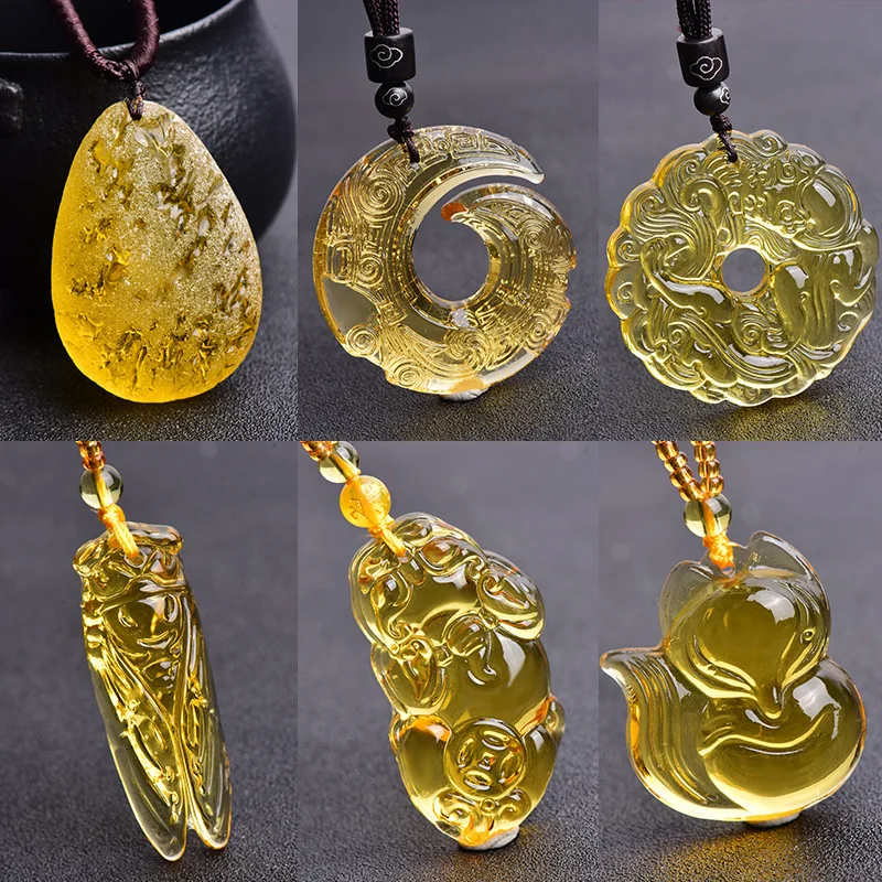 Unisex Citrine Exquisite Pendant Pixiu 