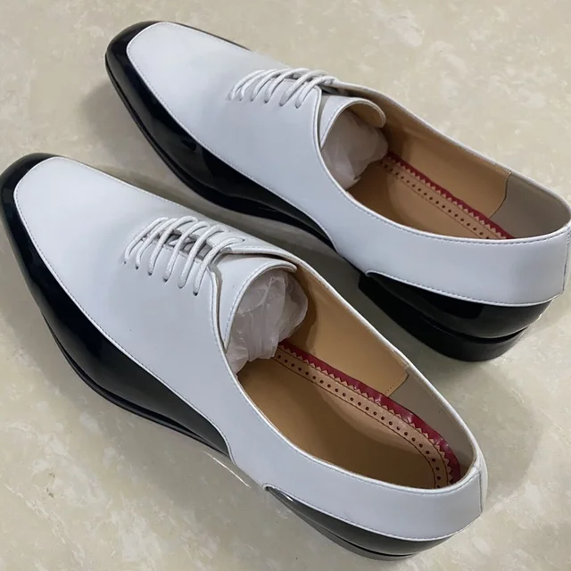 Zapatos Oxford Hombre Blanco Y Negro Zapatos De Vestir De Cuero