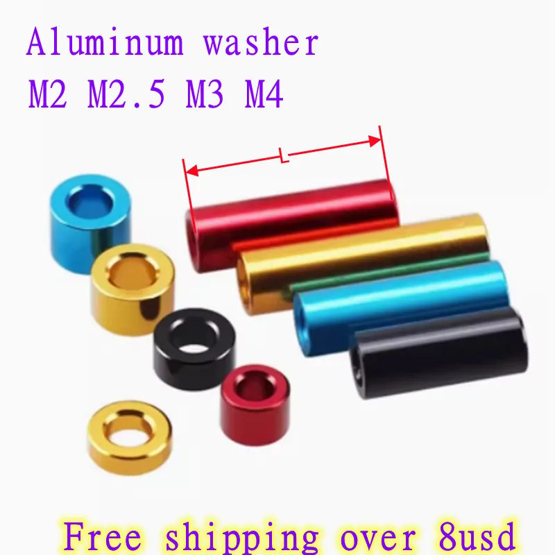 20 Pièces 10 Pièces Rondelle Plate En Aluminium M3 M4 M5 M6 M8 Bague En Aluminium Joint Entretoise Pas De Filetage CNC Manchon Rond Entretoises Pour Modèle RC-M5x10xL (20 Pièces), Longueur 12