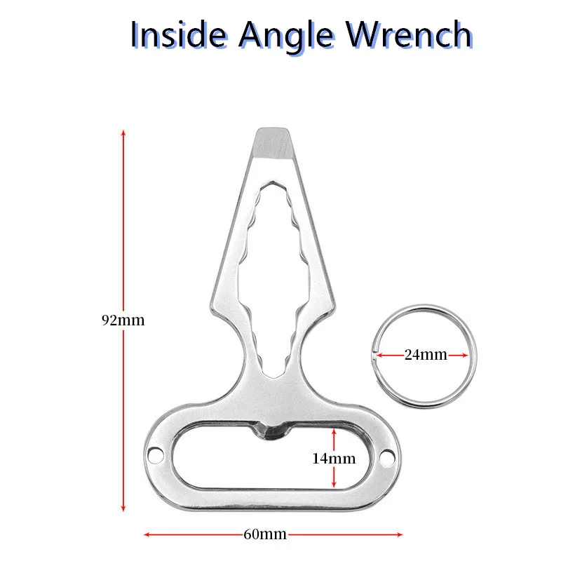 Multifunctional EDC Tool Stainless Steel For Outdoor Camping Hiking Equipment Secruity Protection Portable Wrench Bottle Opener