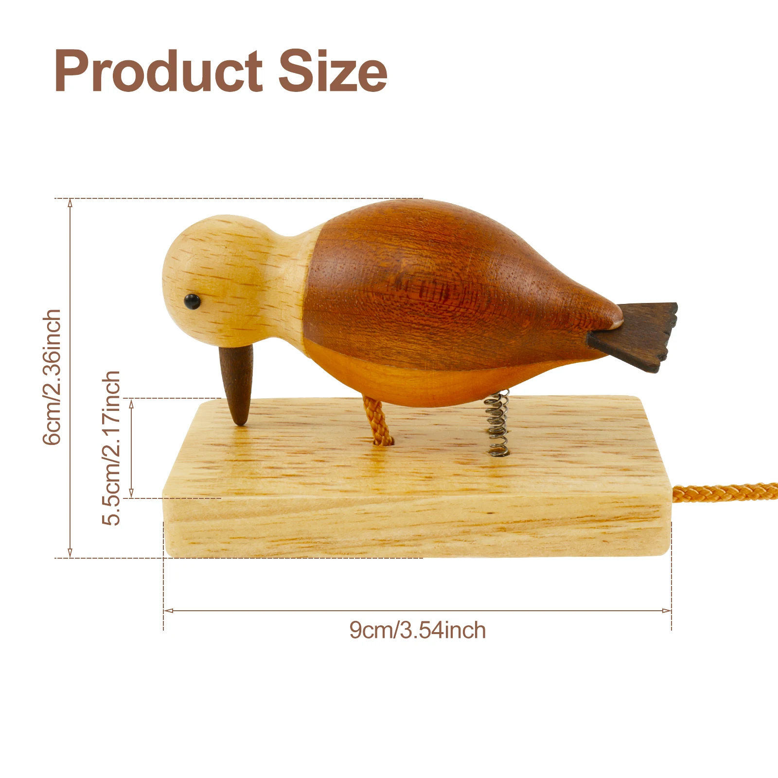 Creative Woodpecker Wooden Retro Door Knocker Pendant Doorbell with Pull Rope Wood Woodpecker Doorbell Antique Door Knocker