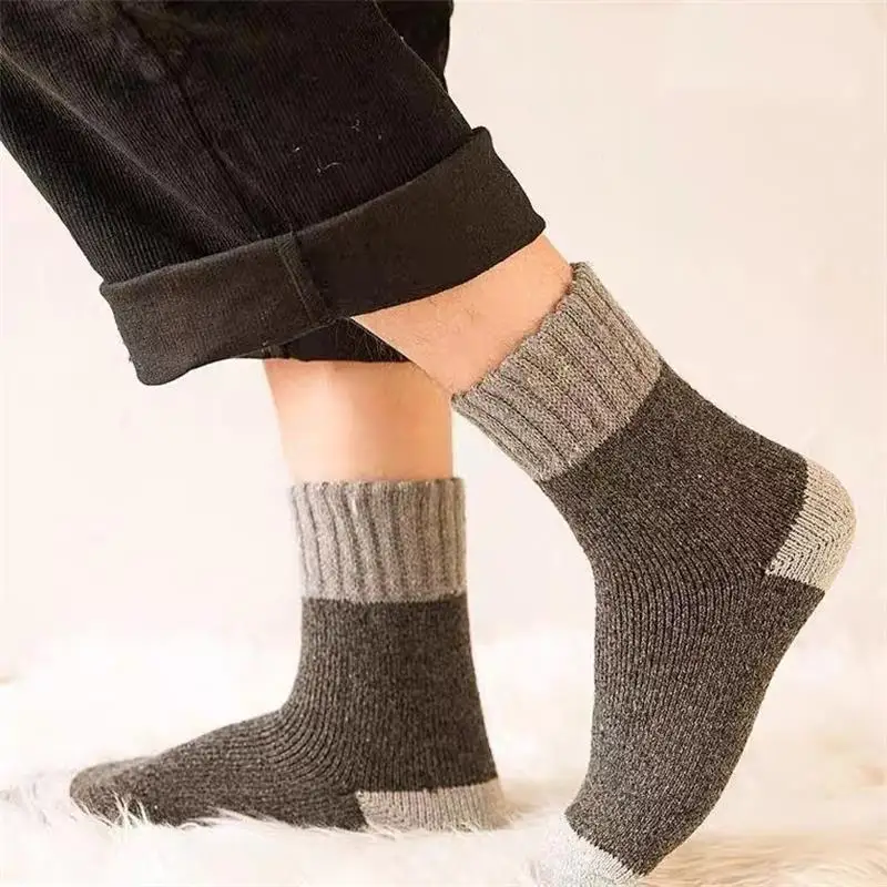 

5pairs/lot Winter Men's Thick Terry Warm Socks Super Thick Retro Style Tube Socks Snow Wool Socks Tigh Quality Men's Socks
