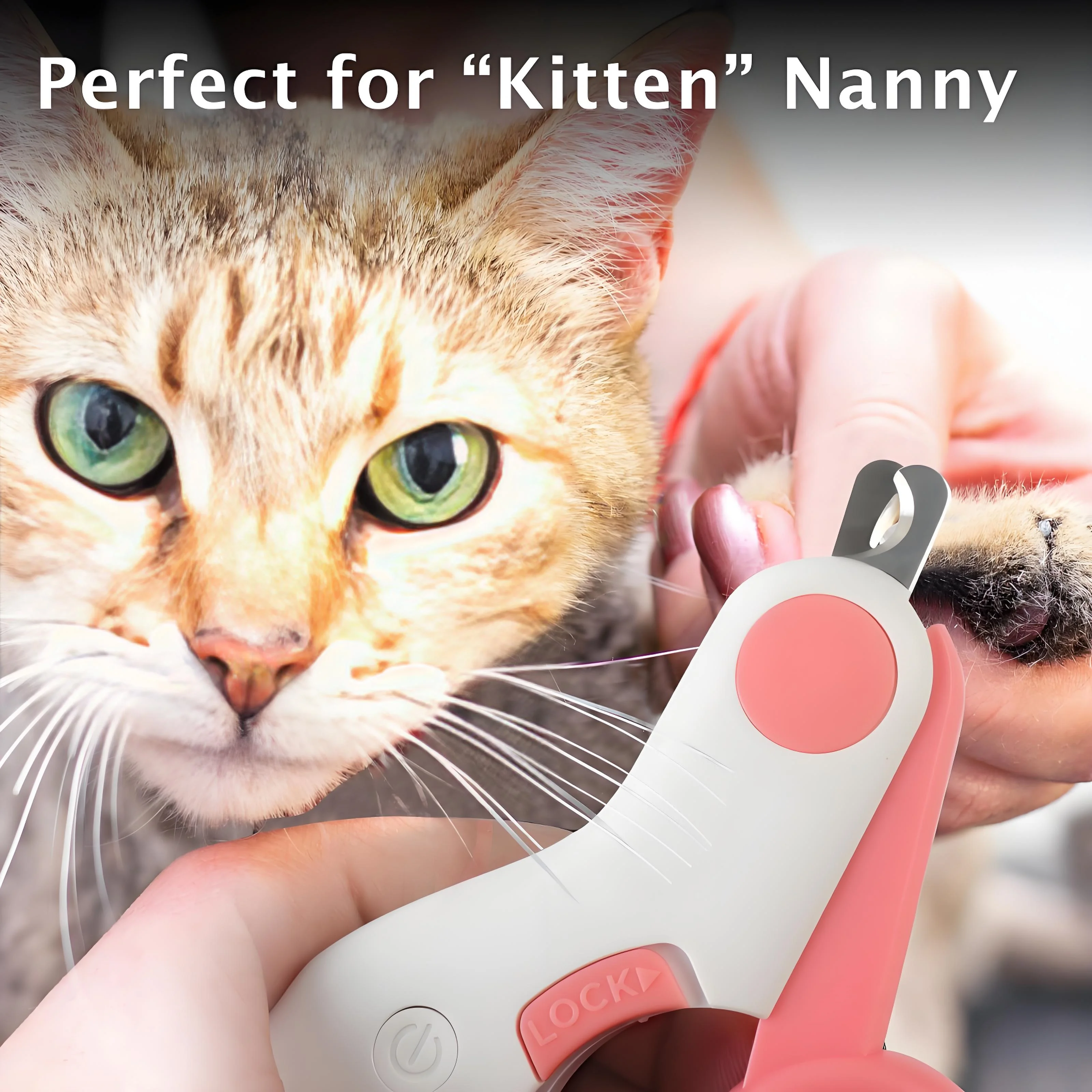 LED Pet Nail Clippers with Safety Guard – Precision Trimmer for Cats & Rabbits