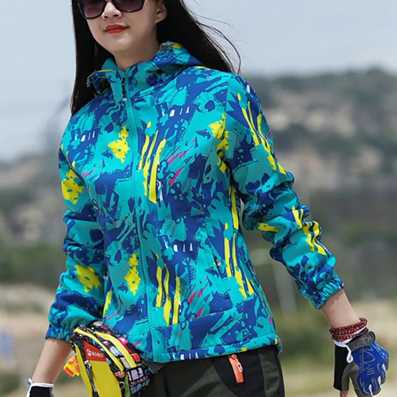 

Hiking Jacket Camo Thin Fleece Women's Windbreaker Waterproof Thermal Jacket Spring Outdoor Camping Sports 2022 Warmthtm