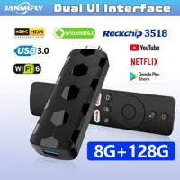 R3+ Mini TV Stick Dual UI Interface Android 16 ATV Ram 8GB Rom 128GB RK3518 Wifi 6 Voice Remote Control Global Streaming TV Box