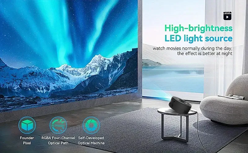 YT200 LED Mobile Video Mini Projector Home Theater Media Player Kids Gift Cinema Wired Same Screen Projector Home Theater Projec