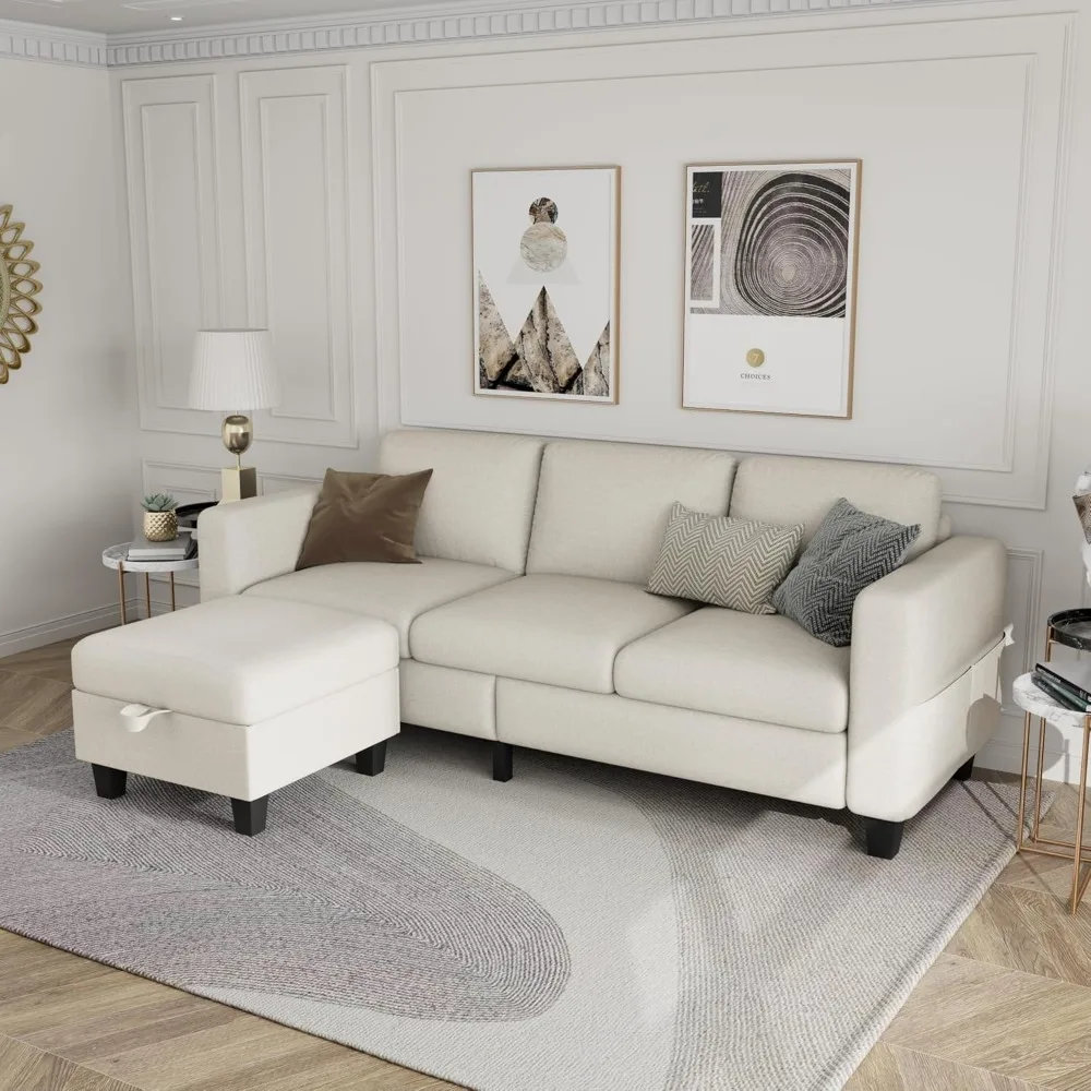 Couches for Living Room-L Shape Cloud Couch-Small Modular 3 Seat Sectional-Comfy with Couches for Living Room