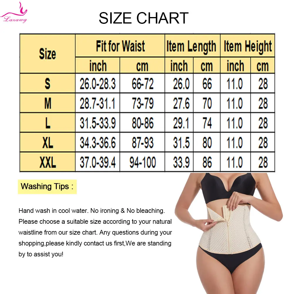 LAZAWG Waist Trainer for Women Belly Control Belt Slimming Waist Cincher Fitness Tummy Control Girdle Ladies Body Shaper Workout
