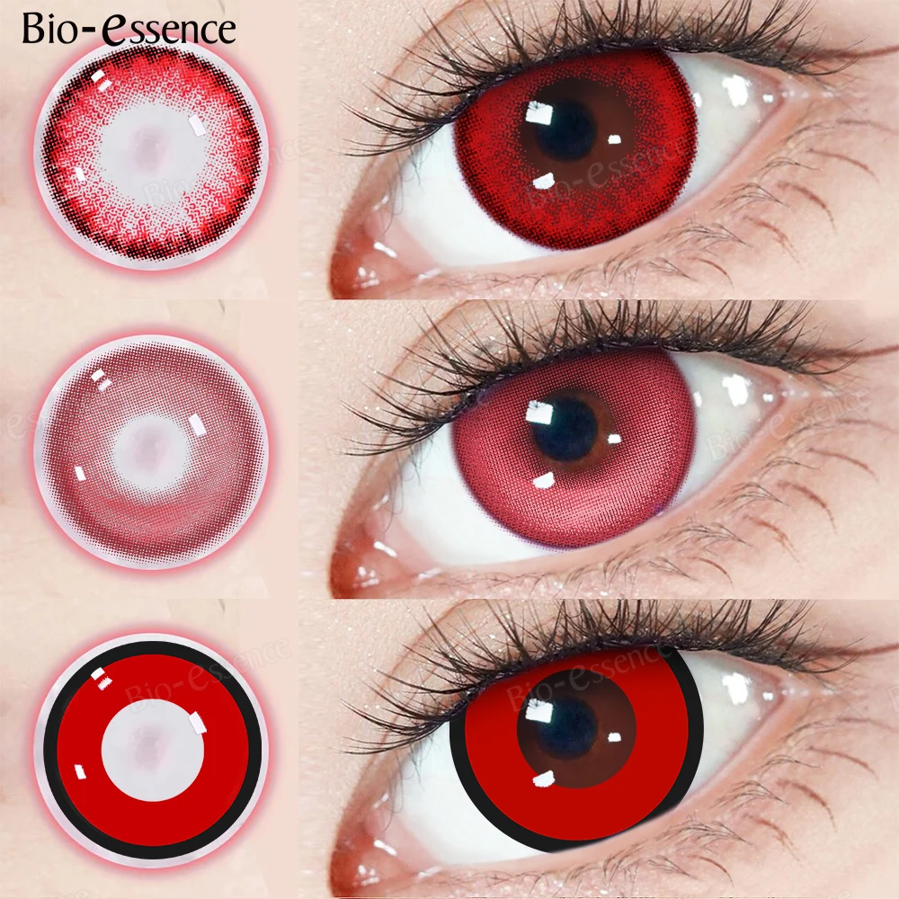 Bio-essence Halloween Red Lenses Colorcon Colored Contact Lenses Anime Lenses Anime Accessories Vampire Cosplay Lenses Wholesale