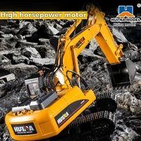 New Huina 650 Remote Controlled Excavator Simulation Large Spray Excavator Model Youngsters Engineering Vehicle Toy Alloy Bucket 1