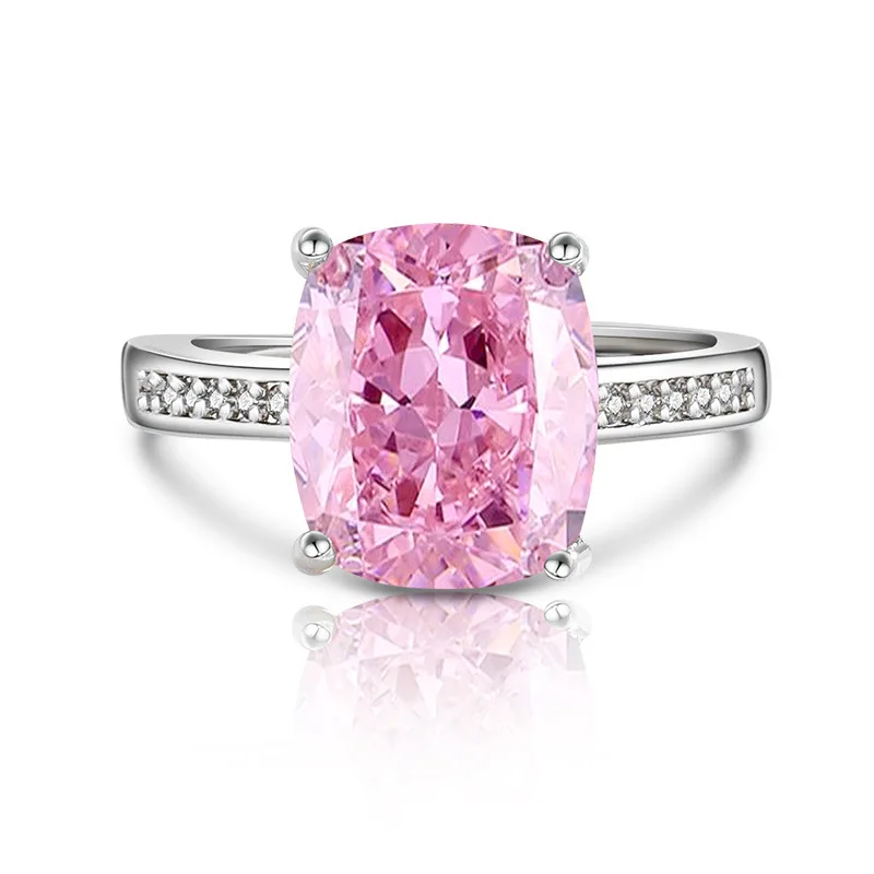 925 Sterling Silber Stilvoller Einfacher Eisblumen-Schliff Farbiger Zirkon-Ring Geburtstag Jubiläum Hochzeit Party Geschenk – Detail 4