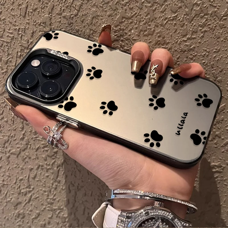 Adorable Paw Print Shockproof Phone Case - Cute Cat and Dog Design