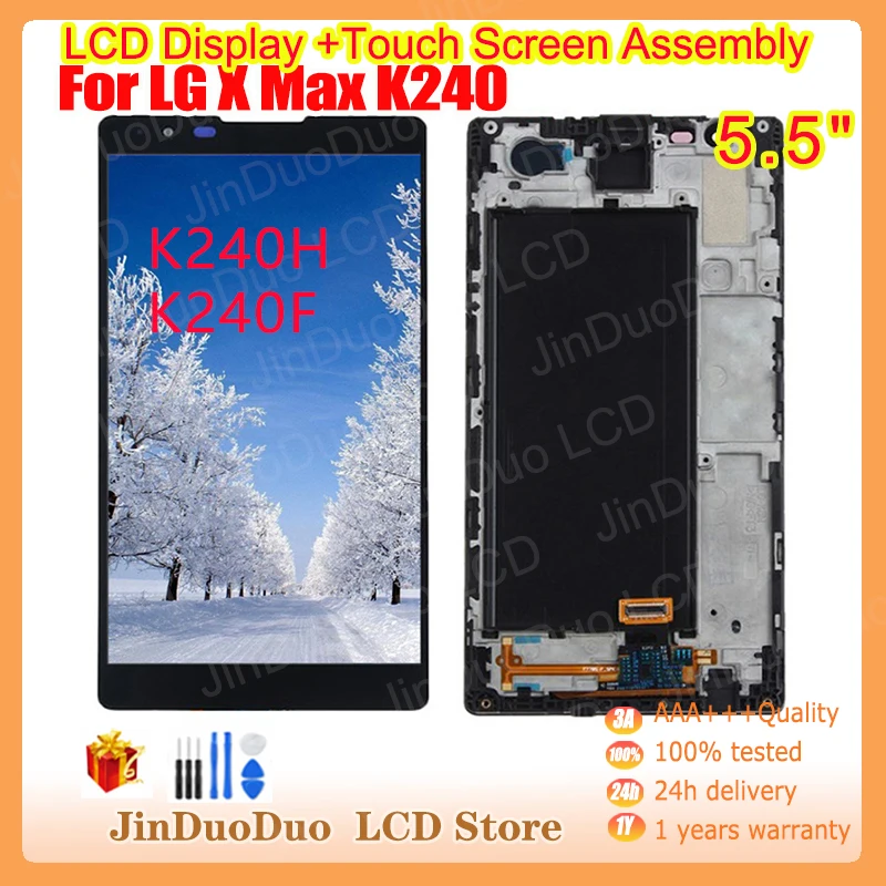 

Original Display For LG X Max K240 K240H K240F LCD Display With Touch Screen Digitizer Assembly With Frame For LG K240 LCD