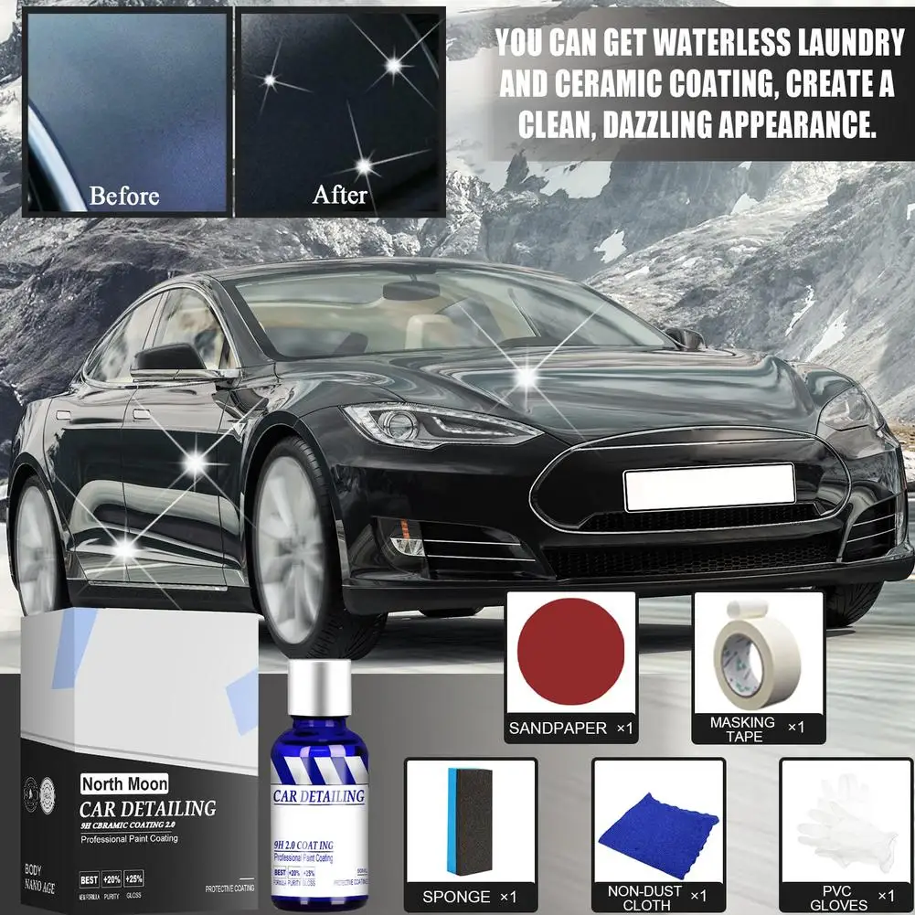 Car Ceramic Coating 50ml Car Coating Agent Waterproof Dustproof Anti-scratch Polishing Plating Ceramic Refurbishment Hydrophobic Paint Repair Agent
