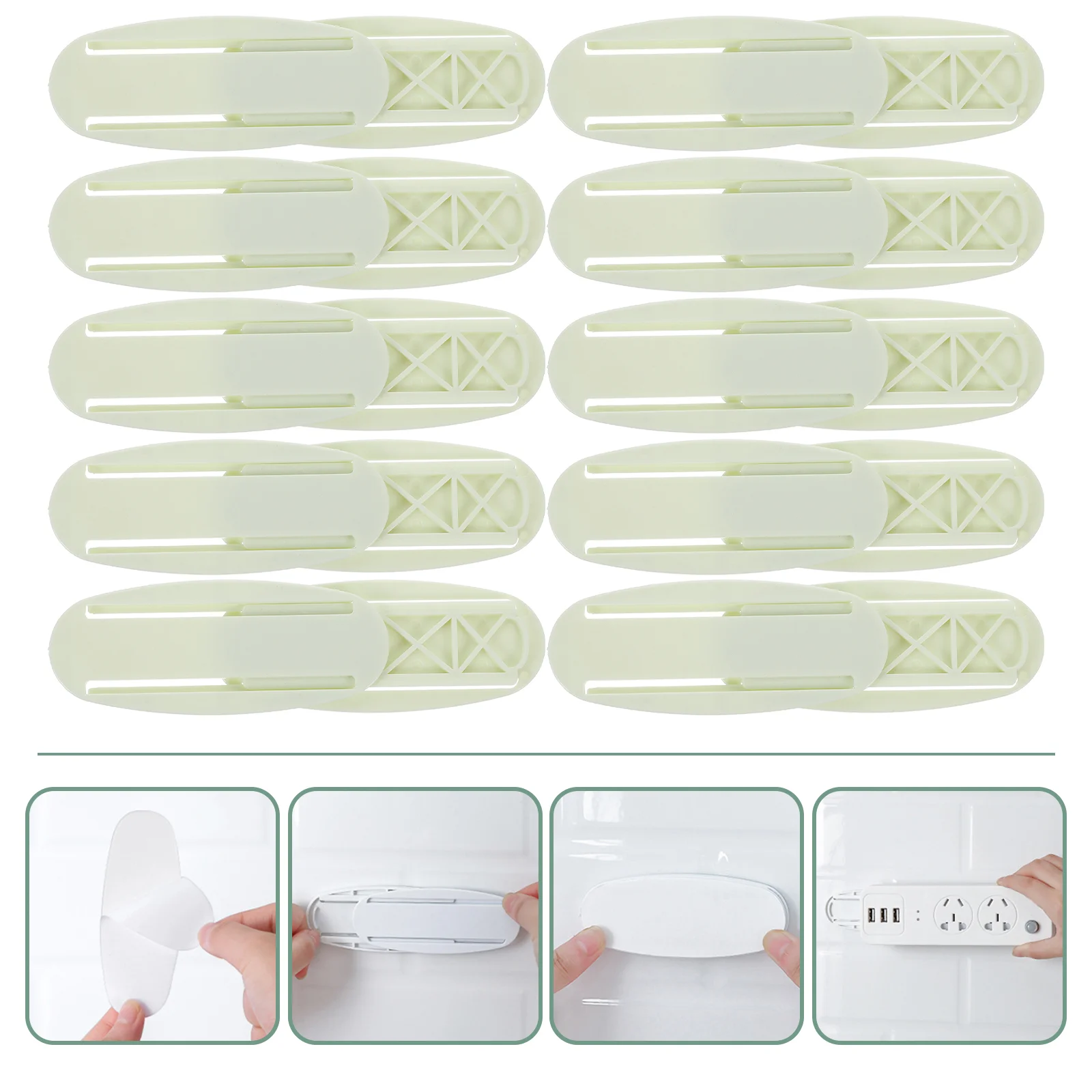 

Cable Manager Socket Hanger Plastic Holder Container for Self Adhesive Power Strip Fixator Extension Buckle Stand