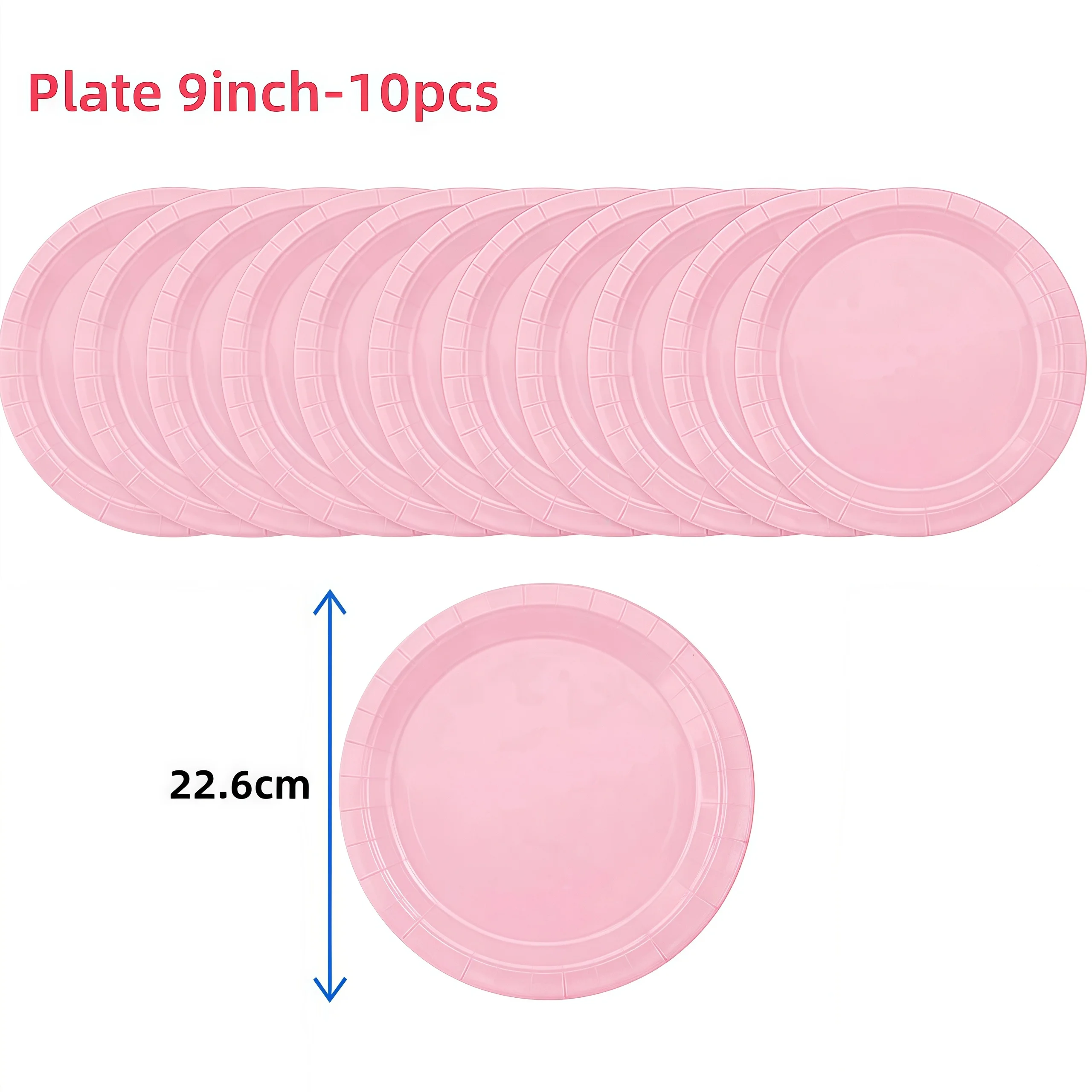 Rosa Partyzubehör Geschirrset Einfarbig Hellrosa Pappteller Becher Servietten für Mädchen Gastgeschenke Babyparty Hochzeitsdekoration – Detail 6