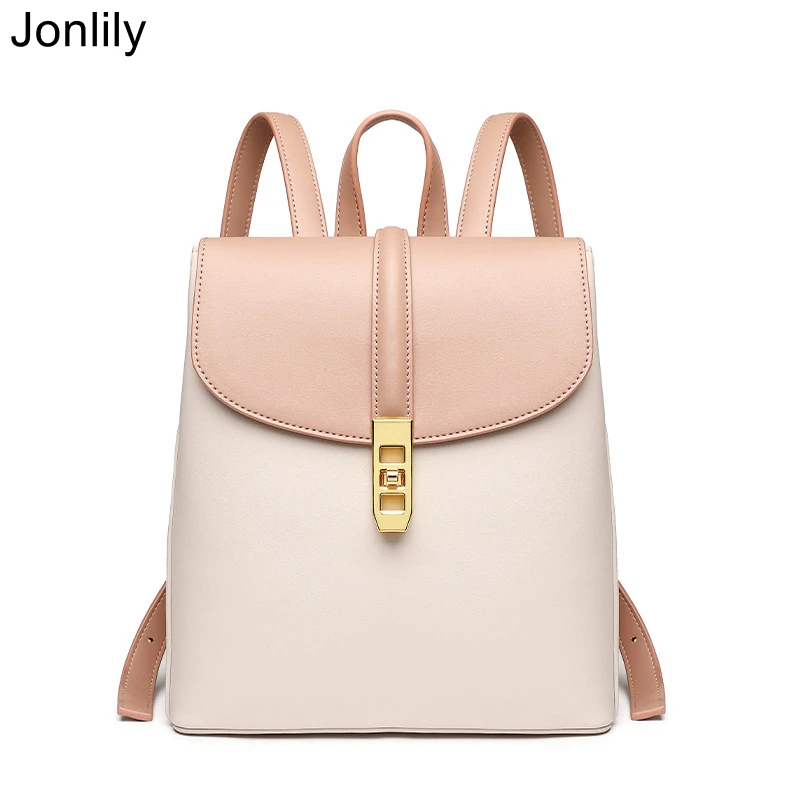 

Jonlily Women PU Leather Mini Backpack Small Travel Rucksack Female Fashion Daypack Elegant Teens Daily Purse -KG683