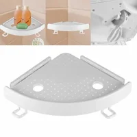 Household Bathroom Corner Storage Holder Wall Mounted Triangular Shower Shelf Suction Cup Shampoo Soap Stuff Storage Rack 2