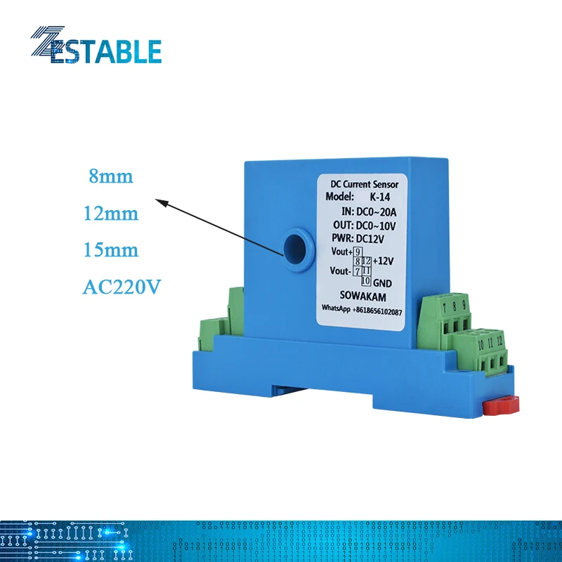 

Передатчик тока для холла, Φ AC DC 5A 10A 50A 150A AC220V Источник питания 4-20 мА 0-10 В, выход постоянного тока 24 В, источник питания, Датчик тока