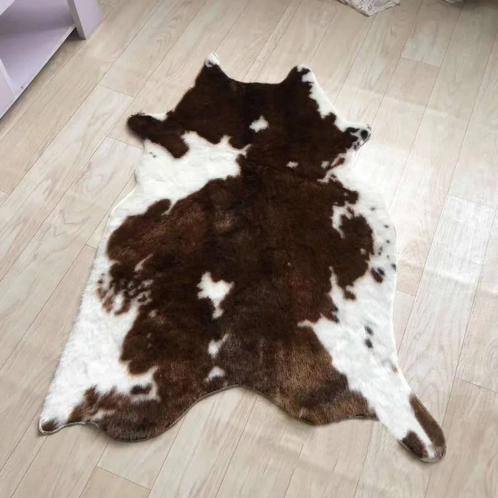 Simulated Cow Pattern Plush Carpet Home Floor Cushion Irregular Rug Bedroom Decorative Household Children's plush rug decorative carpet plush carpet floor cushion