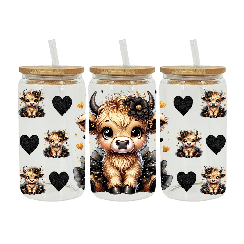 UV DTF Transfer Sticker Animal Dog for 16oz Libbey Glasses Wraps Bottles Cup Can DIY Waterproof Decals