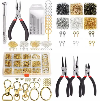 Kit per la creazione di portachiavi: clip per portachiavi con chiusura ad artiglio di aragosta, moschettone girevole, molle e catena di estensione per artigianato fai da te