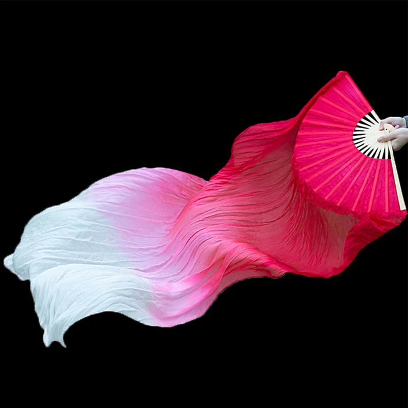Adult Imitation Silk Dance Fan 1.5M Lengthened Reversed Big Twisted Silk Yangge Double Sided Square silk fans hand fan