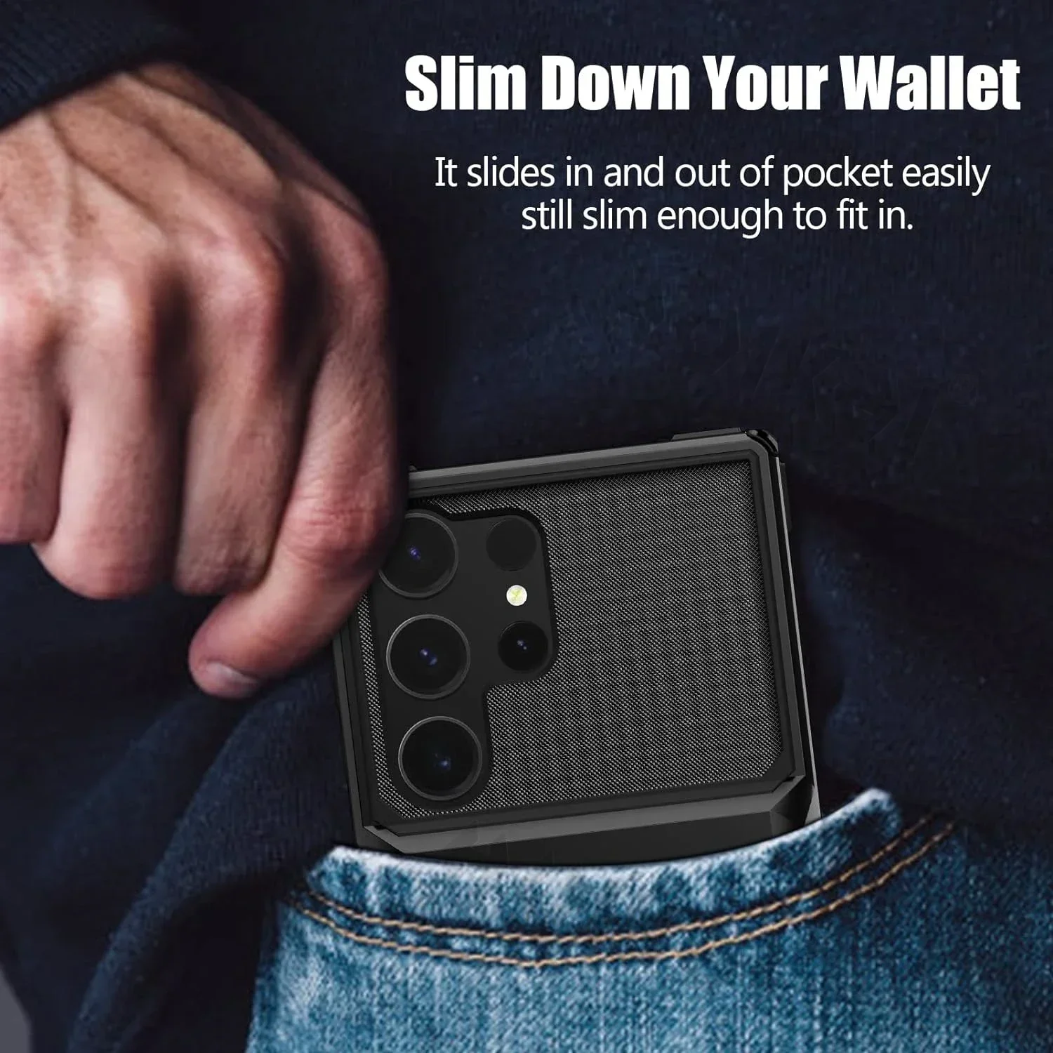 Card Holder Case: Heavy Duty Wallet with Hidden Flip Slot Protective Cover