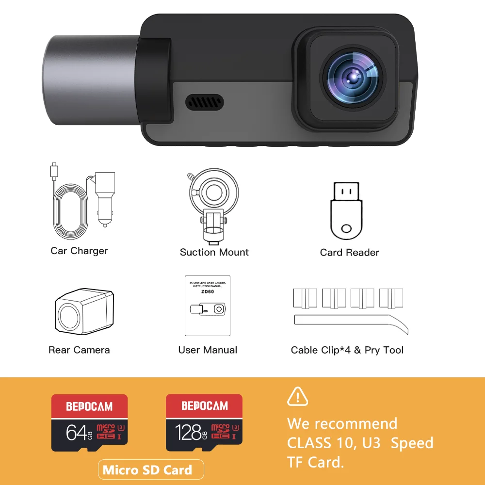 Dash Cam Anteriore E Posteriore 1080P - Con Visione Notturna, Sensore G E Scheda SD 64GB - Foto 12