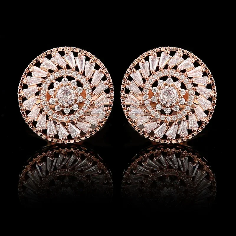 French Cufflinks Luxury Men's Wedding Windmill Zircon Rhinestones Cuff Links High-end Business Banquet Suit Shirts Accessories for mens cufflinks