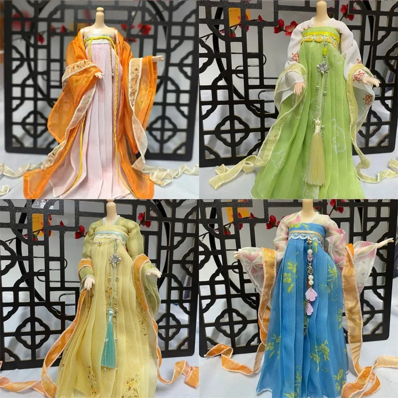 1/6 Maßstab Chinesisches Antikes Kleid in Verschiedenen Stilen Trägerloses Feenkleid mit Weiten Ärmeln Hanfu für 12-Zoll-TBL-BJD-Actionfigurenkörper