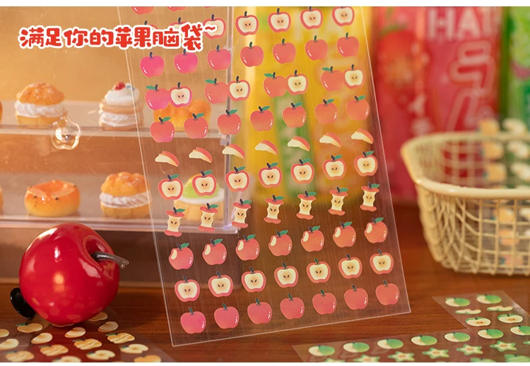 2 Blatt Kawaii Apple Bobo Serie Stanzaufkleber DIY Tagebuch Album Scrapbook Handyhülle Planer Handbuch Ästhetisches Zubehör – Detail 16