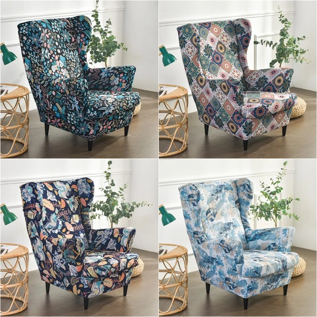 Housse de fauteuil à ailes amovibles, en Spandex, extensible, avec coussin  de siège, pour canapé et fauteuil - AliExpress