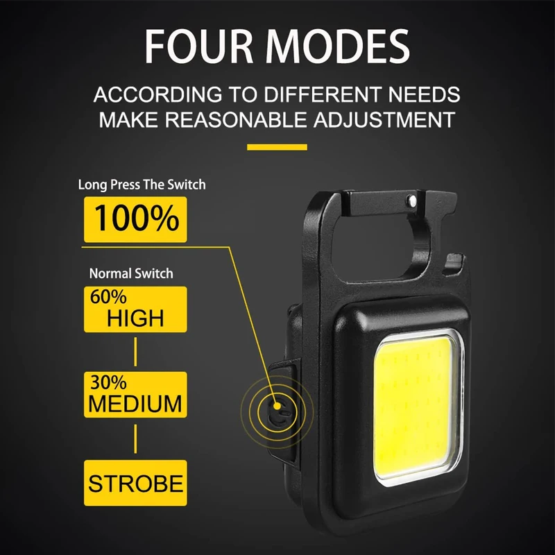 Mini Keychain COB Work Light USB Chargeable Car Repair Light Emergency Outdoor Camping
