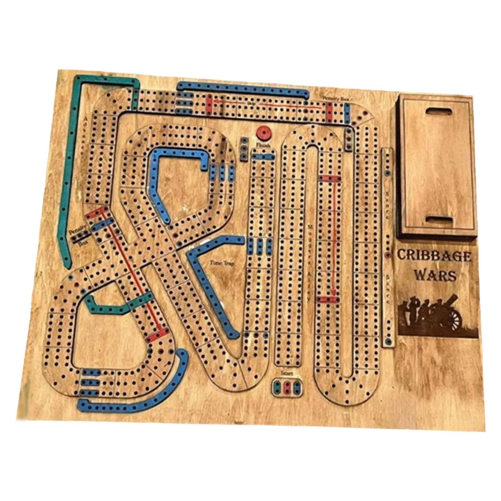 Wood Ornament Classic Traditional Wooden Cribbage Board Game Set Adults Kids